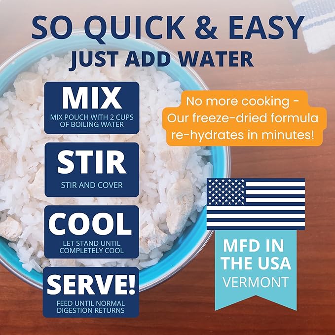 Under the Weather Bland Diet for Dogs | Easy to Digest for Sick Dogs |Always Be Ready | Contains Electrolytes - All Natural Freeze Dried 100% Human Grade Meats | 1 Pack - Rice, Chicken & Pumpkin - 6oz