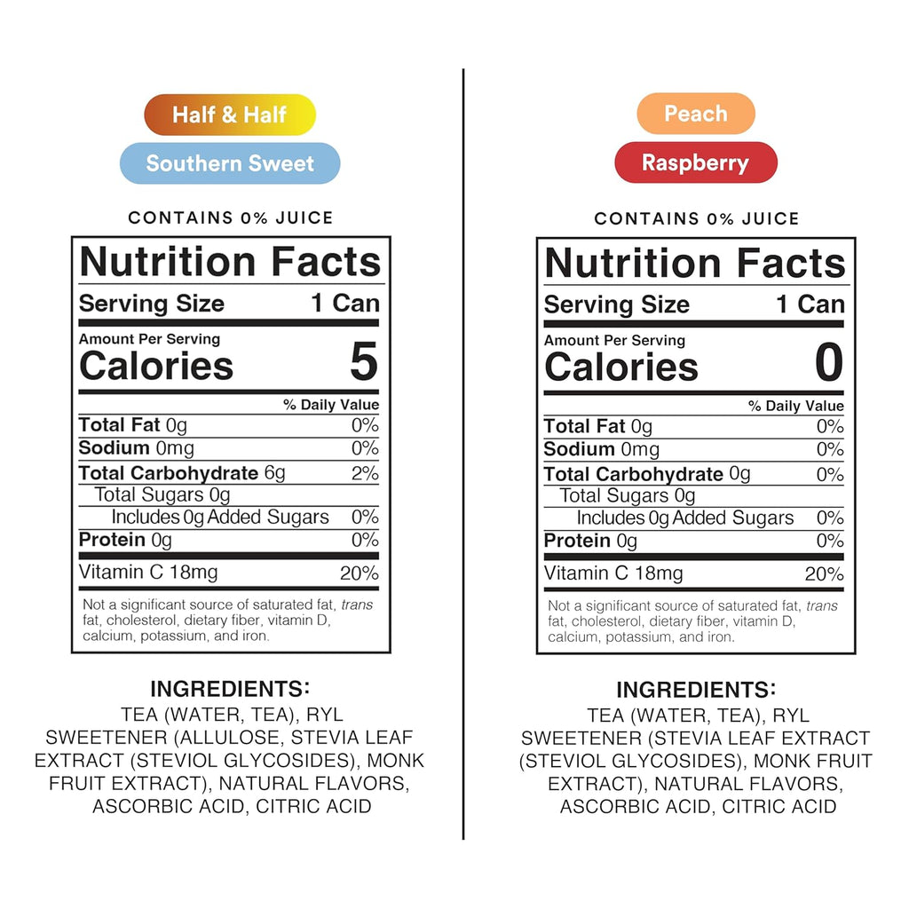 Ryl Iced Tea MVP Variety Pack – Antioxidant Superblend, No Artificial Ingredients, Zero Sugar, Five Calorie, Low Carb, Non-GMO, Kosher, Gluten Free, Made in the USA, 12-Pack, 16 Fl Oz
