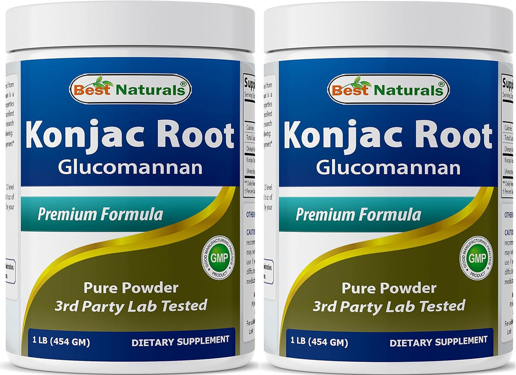 Best Naturals 2 Pack Konjac Glucomannan Root 1 Pound - 2000 mg per Serving - (Total 2 Pound)