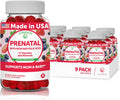 Prenatal Vitamins for Women with Iron & Folic Acid - Tastiest Proprietary Formula - Daily Pregnancy Multivitamin with Vit.A,B complex, C,D,E,Zinc - Non-GMO Prenatal Vitamin Gummies for Women, 9 Pack