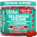 ThyroGlow Thyroid Support Gummies Selenium Iodine KSM 66 Ashwagandha L Tyrosine Vitamin D, C, B12, B6 Turmeric Blueberry Holy Basil Folate Bladderwrack by Clean Nutra