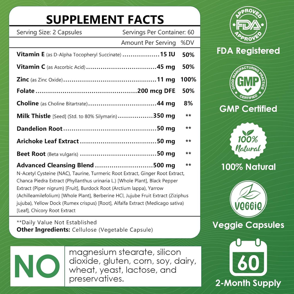 NATURE TARGET Milk Thistle Supplement for Liver Cleanse Detox & Repair, Support Supplement with 350mg of 30:1 Milk Thistle Extract Equivalent to 10500mg, 120 Veggie Capsules(60 Days Supply)