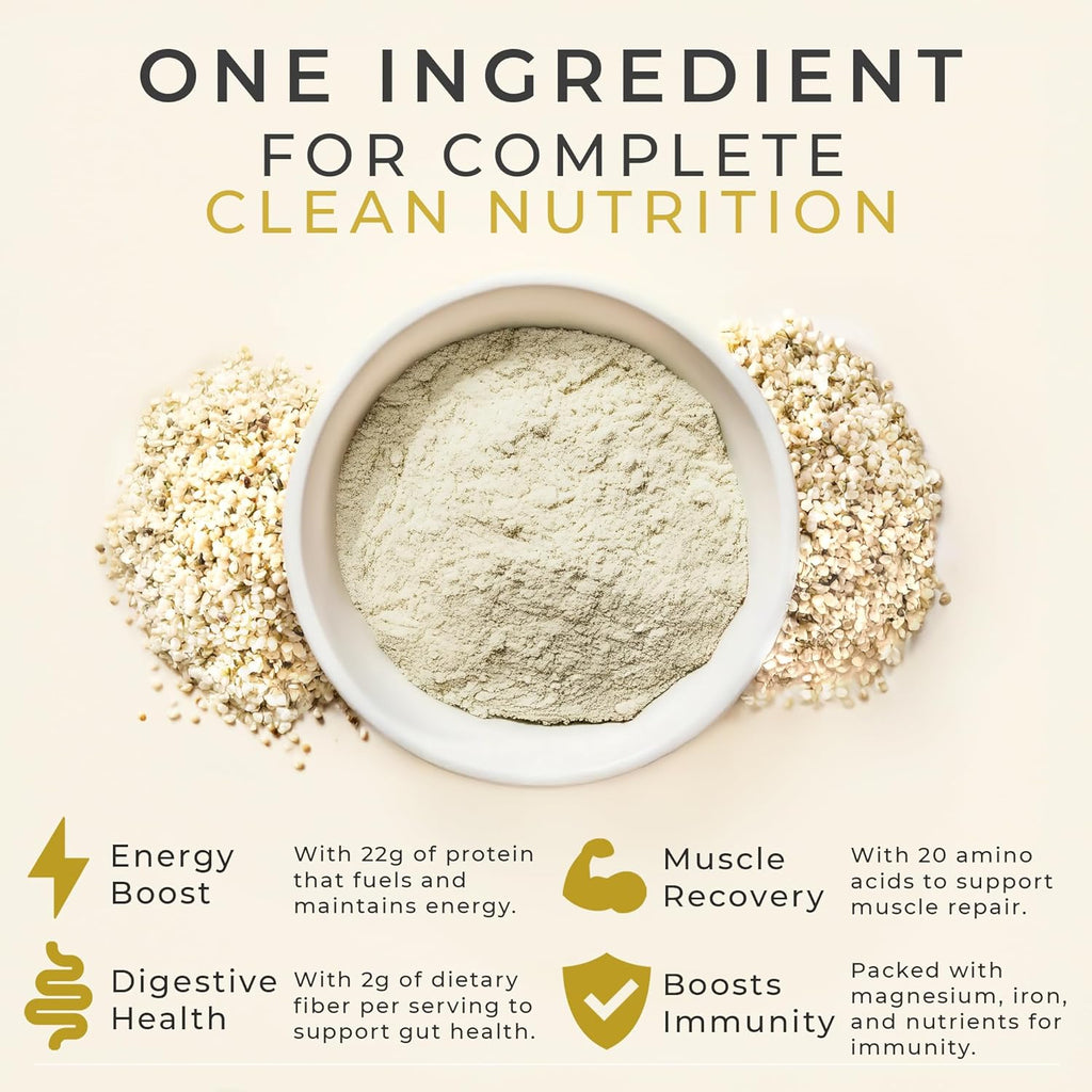 Organic Hemp Protein Powder for Women & Men - Unflavored Pure Natural - Plant Based Powder, Vegan, Gluten Free, Keto - Hemp Seed Powder Cold-Pressed 1.32lb (20 Servings (1.32 lb), Unflavored)