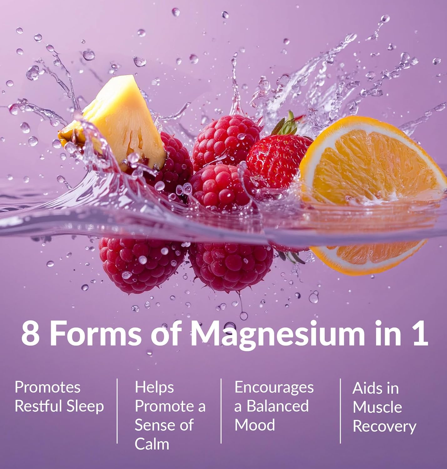 BIOptimizers Magnesium Breakthrough Drink - 8 Forms of Magnesium, Electrolytes, Sleep Health, Stress, Muscle Recovery, Heart Support | Glycinate, Citrate, Malate - Fruit Punch