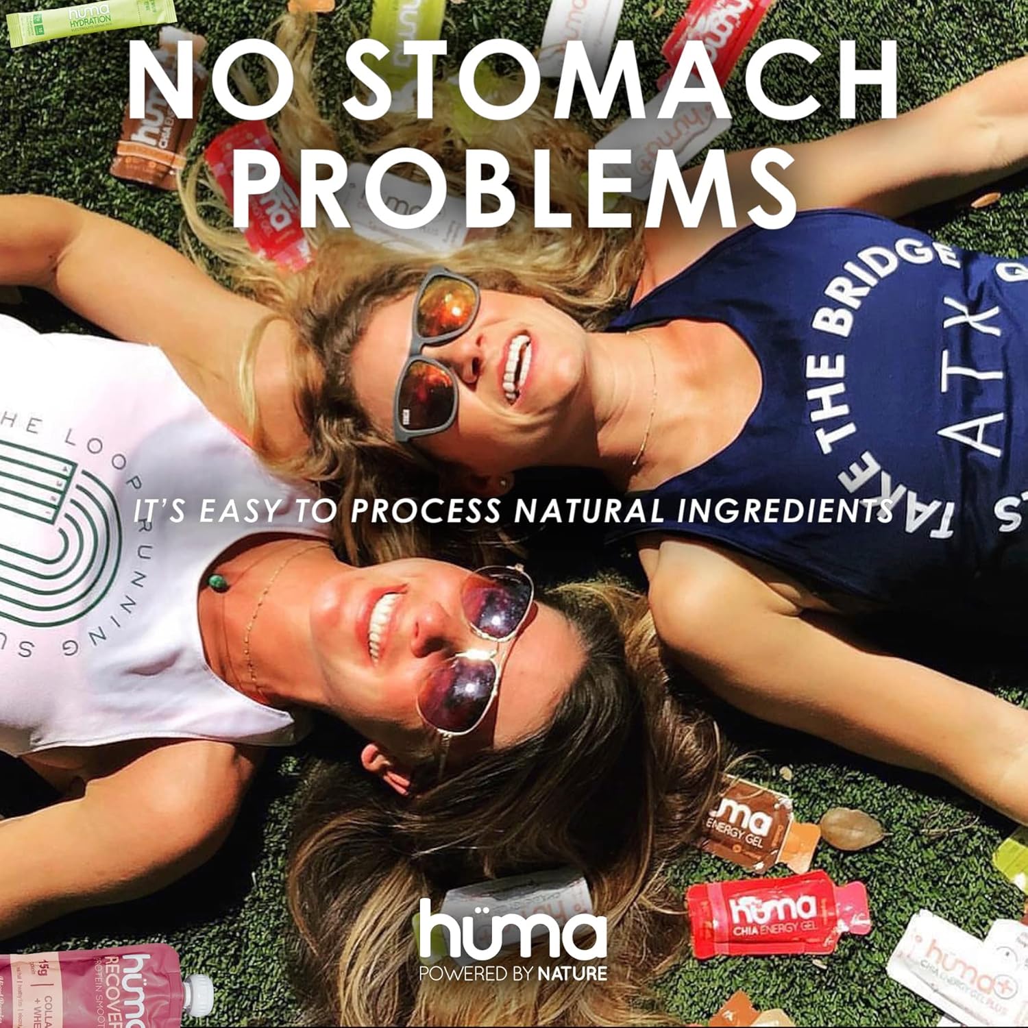 Huma Plus (Double Electrolytes) - Chia Energy Gel, Orange Mango, 24 Gels - Stomach Friendly, Real Food Energy Gels