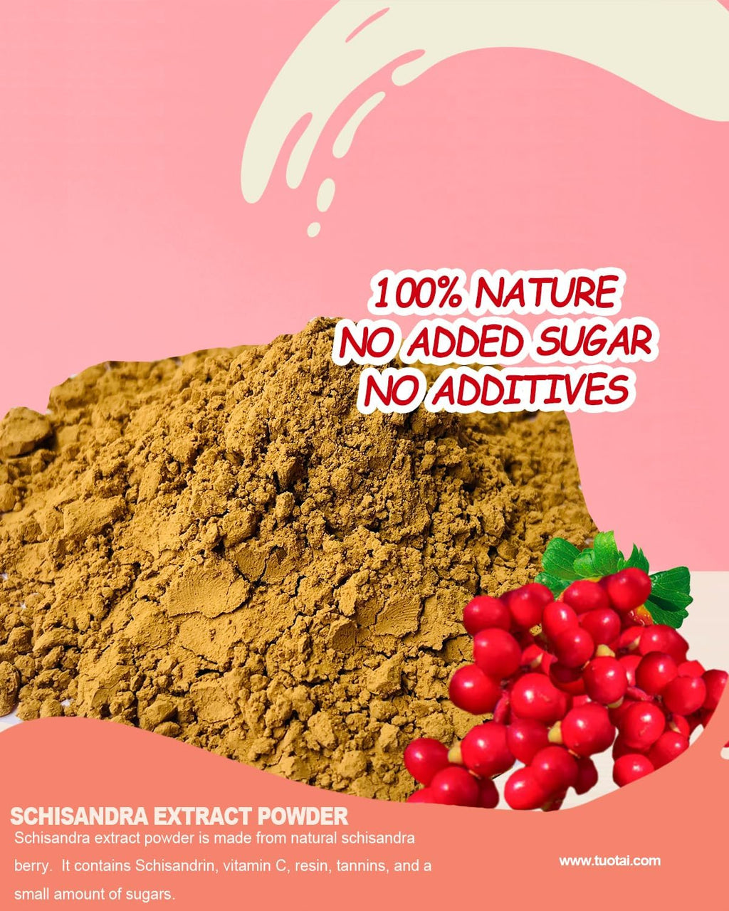 Premium Schisandra Extract 10:1 Powder, 100% Natural Powder, No GMO, No Additives, Vegan