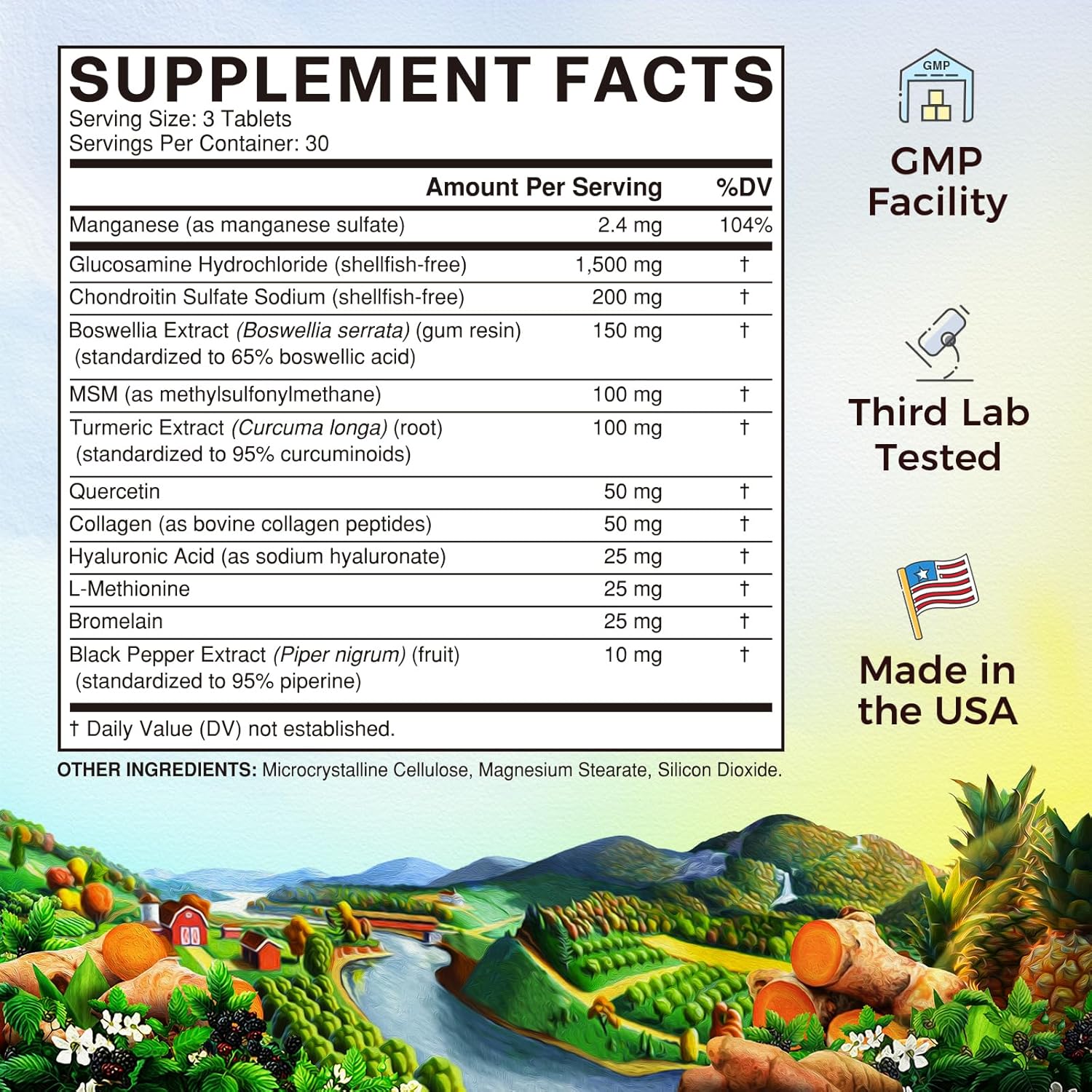 Vitalitown Glucosamine Chondroitin MSM | Triple Action+ Supplement | Turmeric, Collagen, Boswellia, Hyaluronic Acid | 12 Ingredients for Flexibility & Mobility | 240 Tablets, No Shellfish