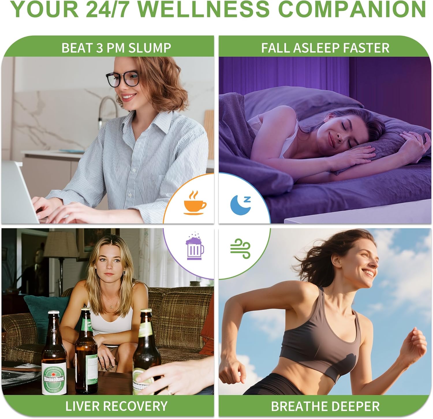 4-in-1 Complete Wellness Herbal Diffuser Bundle: Sleep Support, Lung Detox, Energy Boost & Liver Cleansing – 600 Uses Per Stick