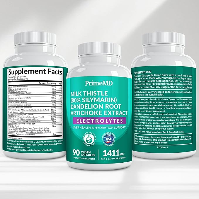 22-in-1 Liver Support Capsules – Supplement with Milk Thistle, NAC, Electrolytes & BioPerine Supplement – Smart Dose for Your Natural Filtration & Daily Hydration – 90 Vegan Capsules (Pack of 2)