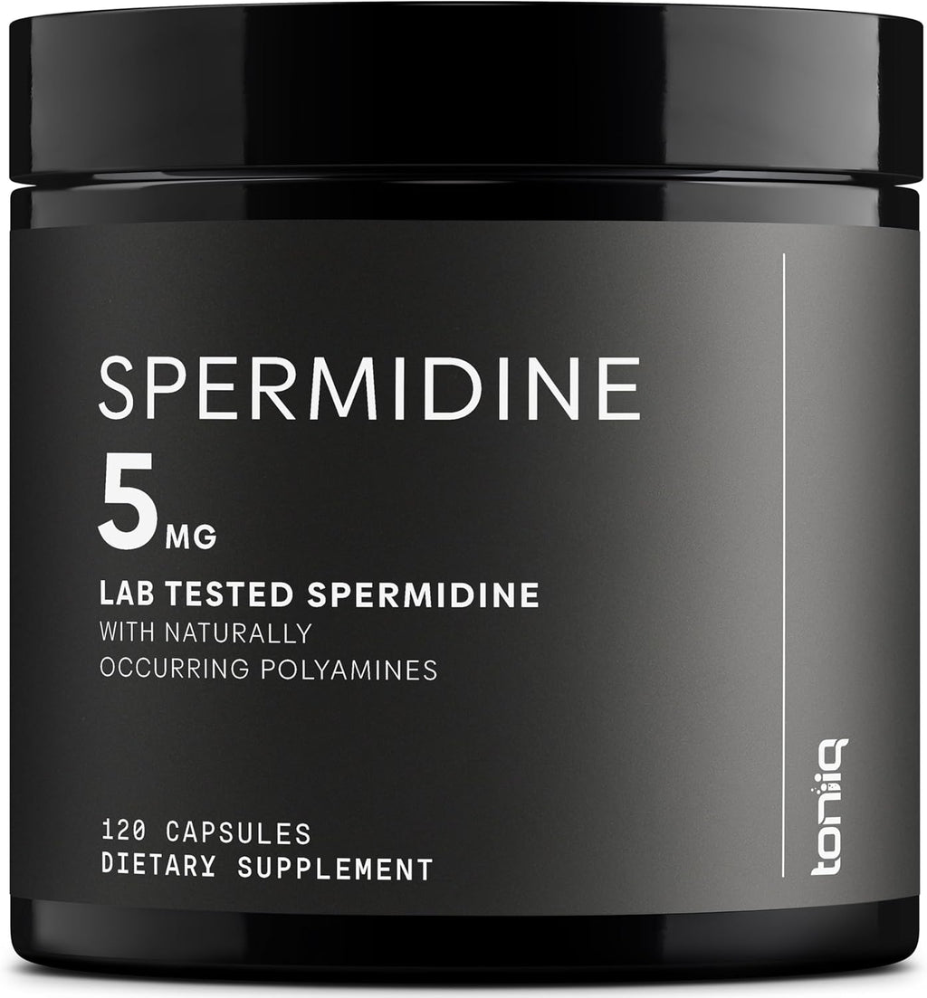 Toniiq Ultra Concentrated 500mg Spermidine Supplements for Men and Women - Non-Synthetic Spermidine Standardized to No Less Than 1% Spermidine - 5mg Spermidine per Serving Rice Germ Extract