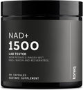 Toniiq NAD+ Supplement 1500mg - Ultra High Strength NAD Supplement with Clinically Studied Ingredients with Patented RiaGev-WS™, Resveratrol, and Niacin - 60 Capsules