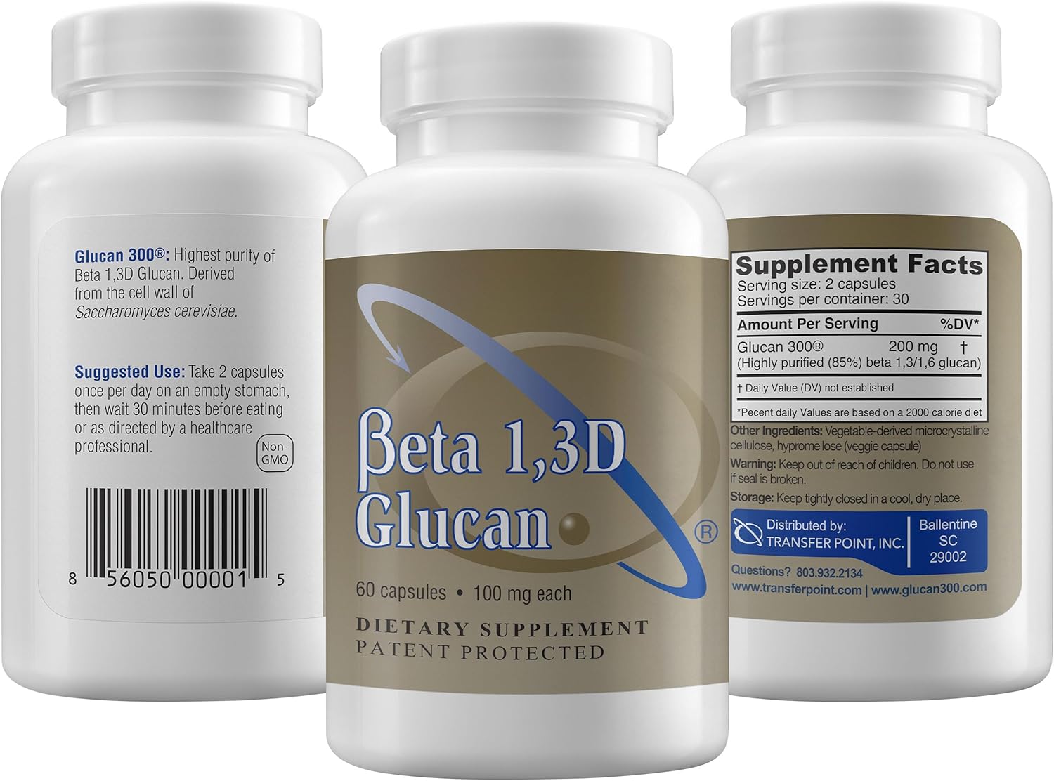 Immune Support Supplement Highly Purified Beta Glucan 100 mg per Capsule (beta-glucan Fiber) (Pack of 1)