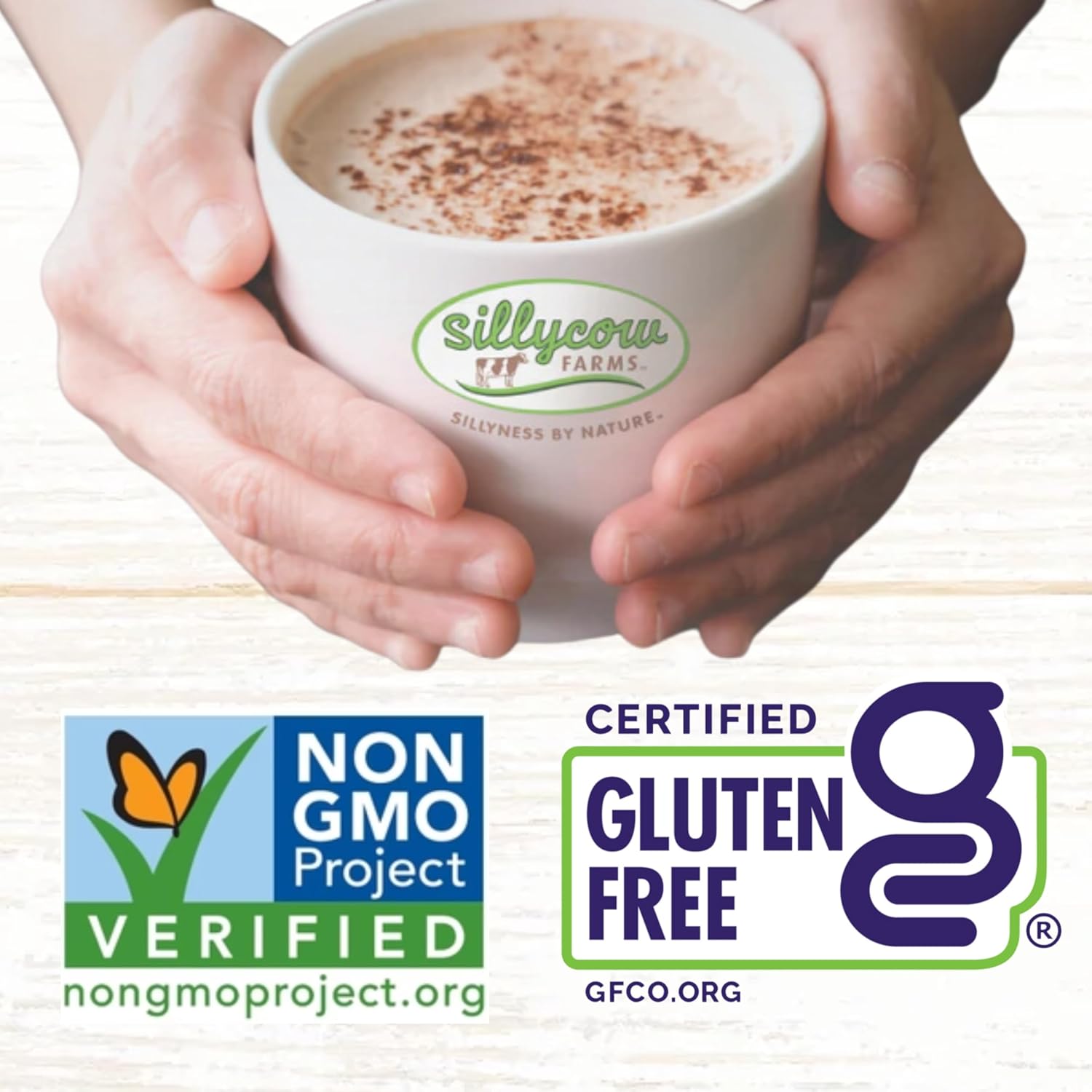Sillycow Farms Hot Chocolate Mix Flavor | Rich Hot Cocoa Delight | Gluten-Free, Non-GMO, Dairy-Free | Nut-Free Certified Quality Cocoa Powder Blend | 16.9 Oz Reusable Glass Bottle - Pack of 3