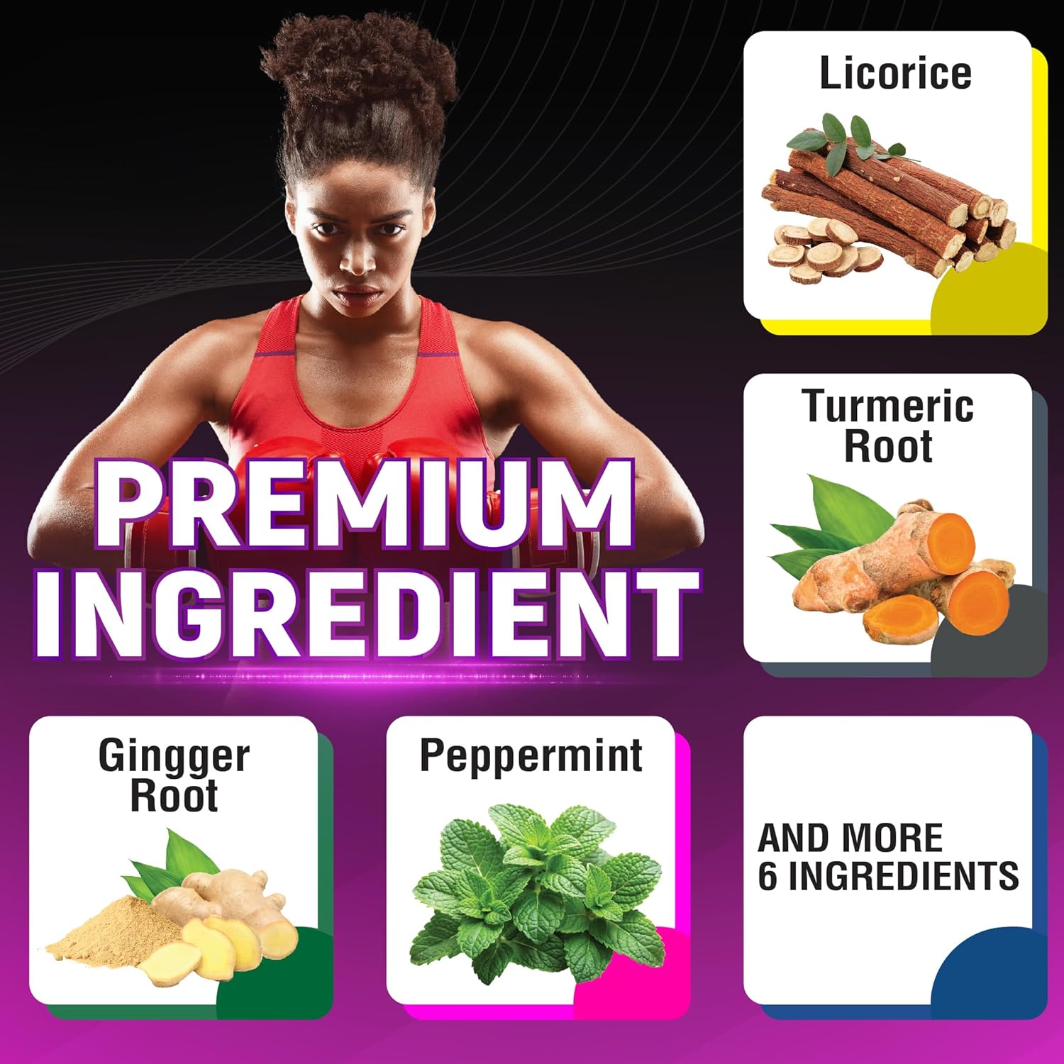 Licorice Capsules with Licorice, Turmeric Root, Ginger Root, Peppermint Leaf, Papaya Fruit- 3 Months Supply