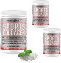 Sports Collagen Powder, 12.42 oz, Pack of 3 - Grass Fed Bovine & Wild Fish Hydrolyzed Type I, II, III Multi Collagen Peptides, Unflavored Protein Powder with BCAA, Magnesium & Electrolytes