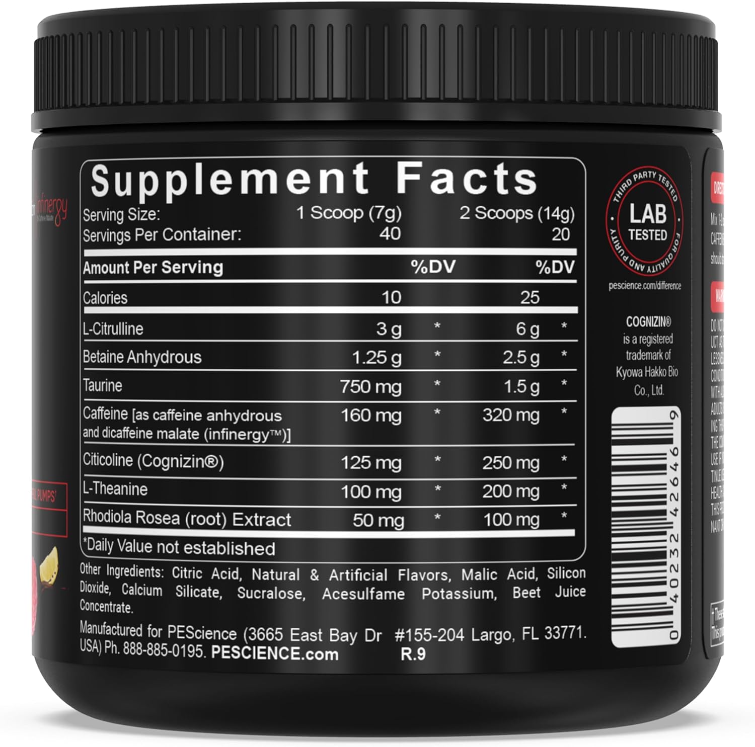 PEScience Prolific Pre Workout Powder for Men & Women with L-Citrulline Nitric Oxide Booster, Energy Powder & Nootropic for Focus – Preworkout Without Beta Alanine – 40 Scoops, Raspberry Lemonade
