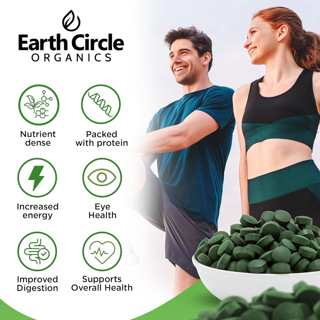 Premium Organic CHLORELLA /SPIRULINA 1000 Tablets (50/50) Kosher, Vegan - Green Algae Superfood, Cracked Cell Wall, Chlorophyll, High in Protein & Iron, no additives, or fillers 8.75 Oz (2 Pack)