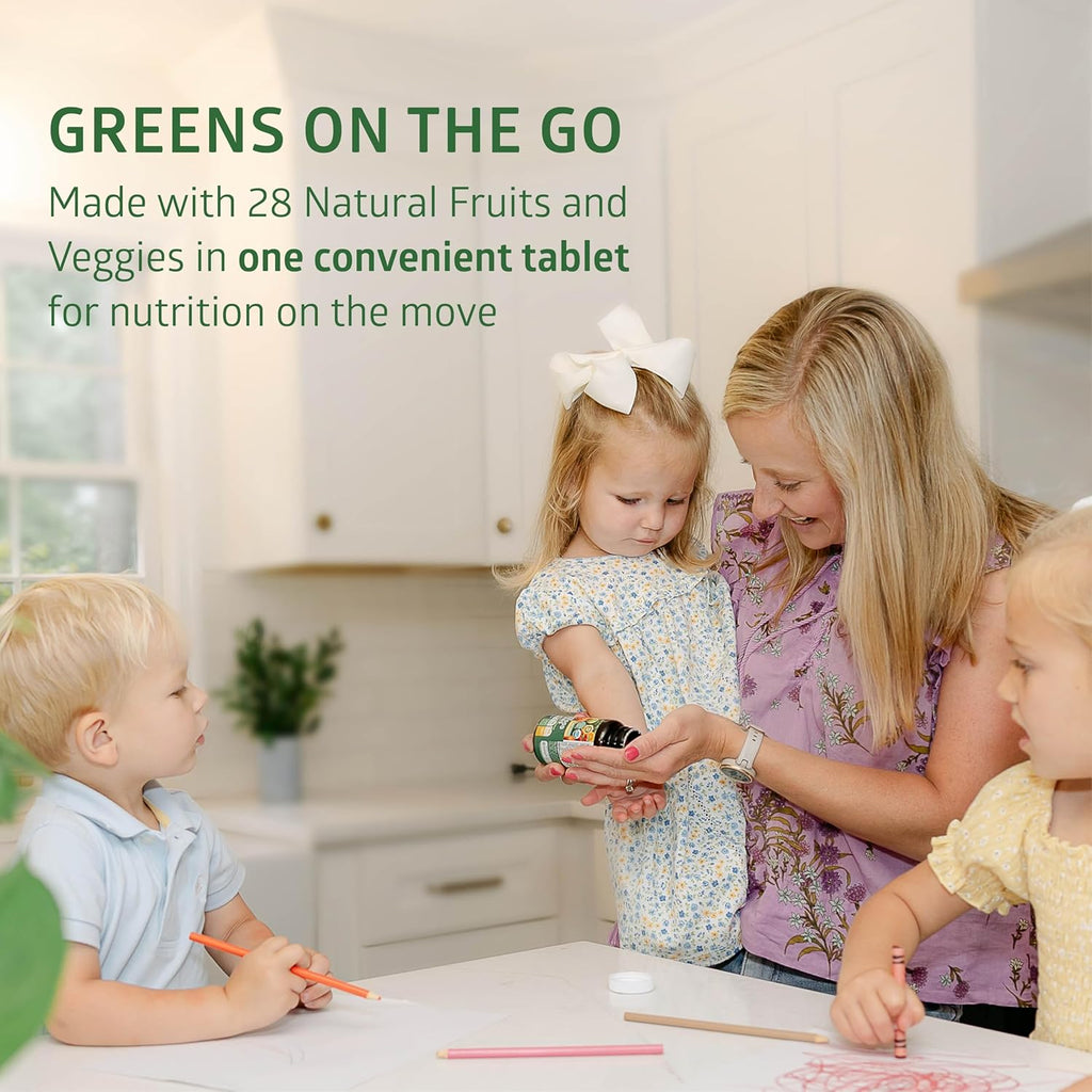 USDA Organic Superfood Greens [28 Powerful Ingredients] Natural Super Greens Capsules, Fruit and Veggie Supplement with Alfalfa, Beet Root and Ginger to Support Energy and Immunity, 60 Tablets