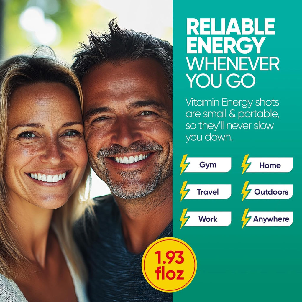 Vitamin Energy Immune+ Extra Strength Energy Shot Pineapple Punch 12 Pack, 260mg Natural Caffeine, B-Vitamins, Citicoline, Green Tea, Immunity & Focus Support, Zero Sugar, Gluten-Free 1.93 fl oz