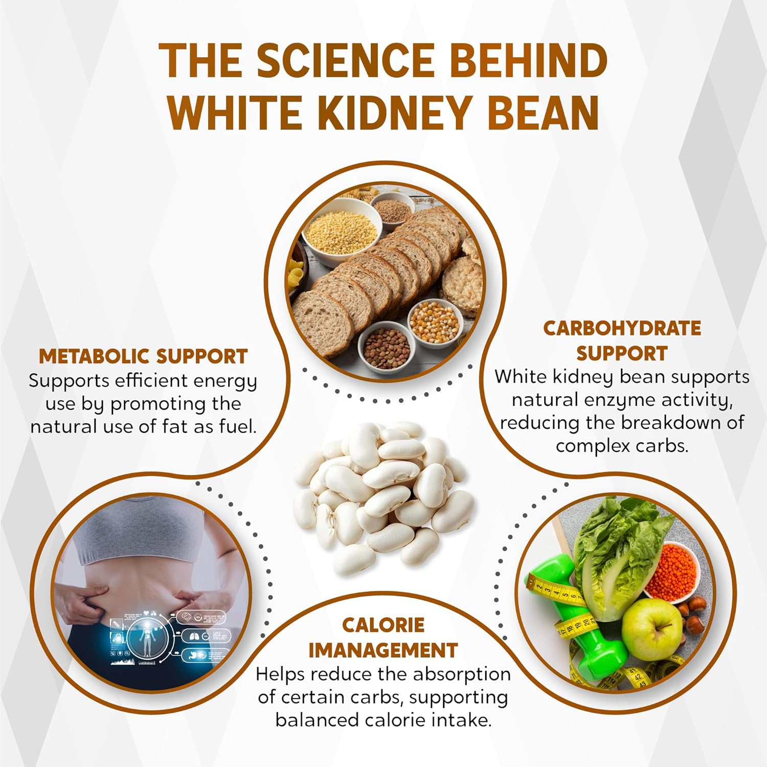 White Kidney Bean, Berberine, Apple Cider Vinegar, Cinnamon & Cayenne – Support Metabolism & Healthy Digestion – 150 Capsules