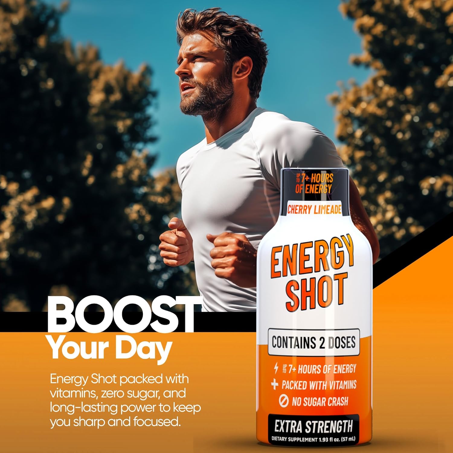 Cherry Limeade Extra Strength Energy Shot 48 pk – 260mg Natural Caffeine B12 B6 – Energy & Focus Support – 2 Servings Sugar Free Zero Calorie Green Tea B-Vitamins Electrolytes Vegan – 1.93 fl oz
