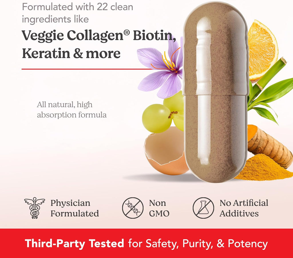 SKINtamin Vegetarian Collagen Pills | Best Collagen Supplements for Women to Support Skin Firmness and Wrinkles | Skin Supplement Formulated to Help Reduce Blemishes (3-Pack)
