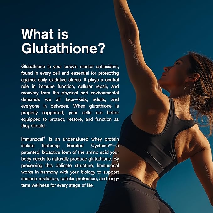 Immunocal Glutathione Precursor – Whey Protein Isolate, Immune Support, Master Antioxidant, Detox Cleanse + Brain Health | Fat-Free, Sugar-Free, Lactose-Intolerant Friendly | 30 Servings