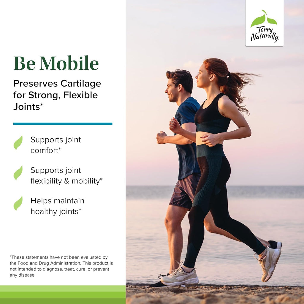 Terry Naturally Be Mobile - Collagen Supplement for Joint Health Support - Dietary Supplement with Boswellia Extract & Type II Collagen - Lower Back & Knee Support - 60 Capsules