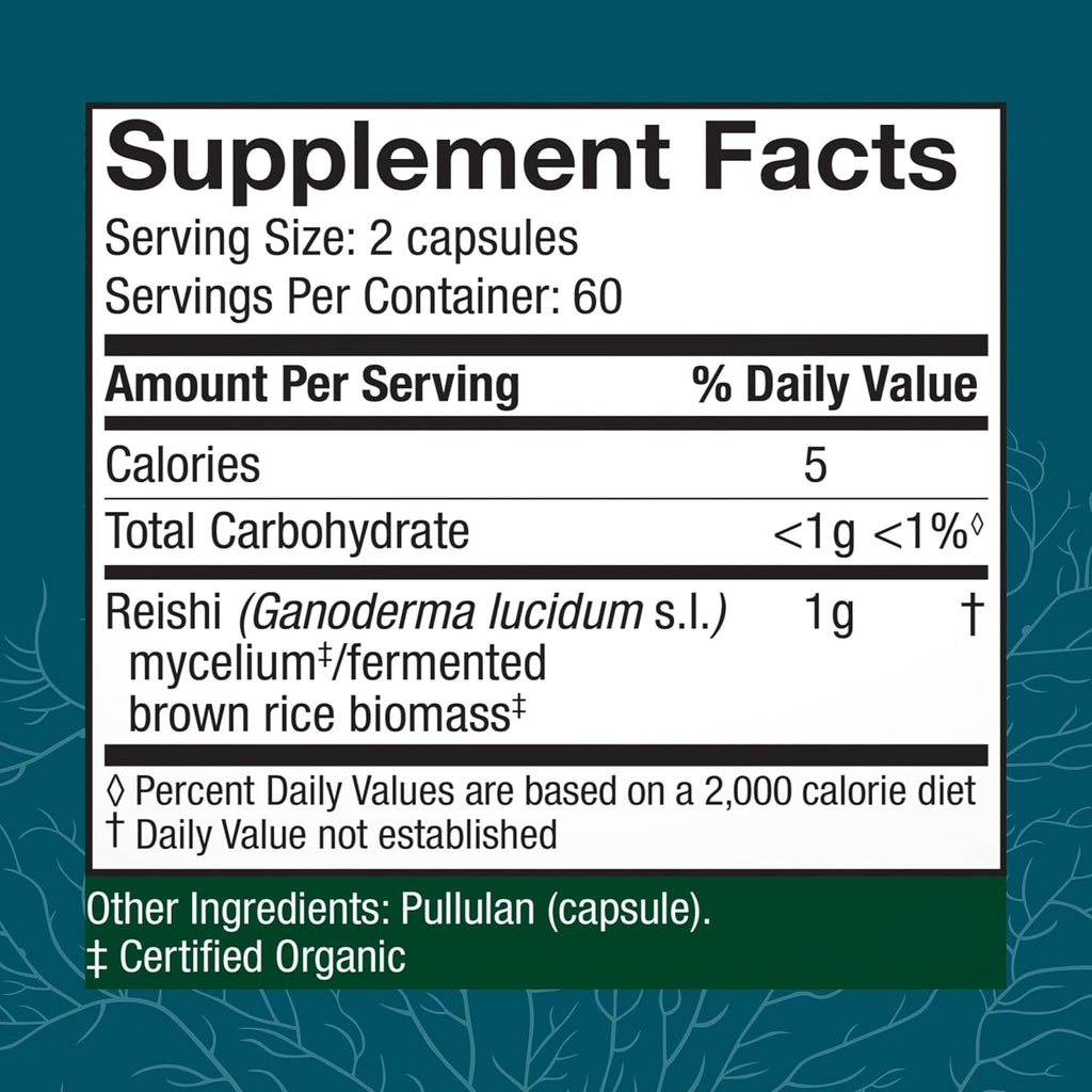 Host Defense Reishi Capsules - Heart & Immune Health Support Supplement - Mushroom Supplement to Support Energy & Vitality - Reishi Supplement to Aid Overall Well-Being - 120 Capsules