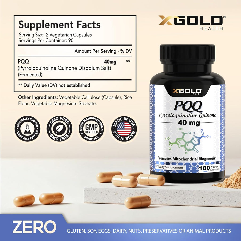 Fermented PQQ (99.7%+ Pure) – Mitochondrial Support, Energy Boost, Heart & Brain Health, Better Sleep – Non-GMO Supplement