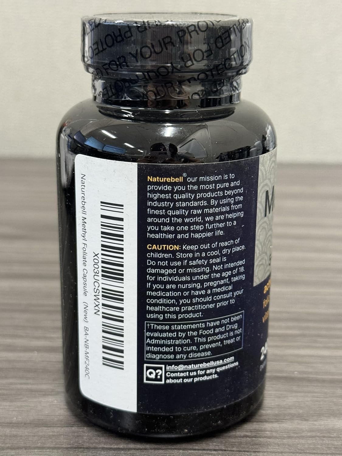NatureBell L Methylfolate 15mg, 240 Veggie Capsules | 5-MTHF with Methyl B12 1,000mcg | High Potency Dual Action for Energy & Cognitive Support, Active Folic Acid – Methyl Folate Supplement
