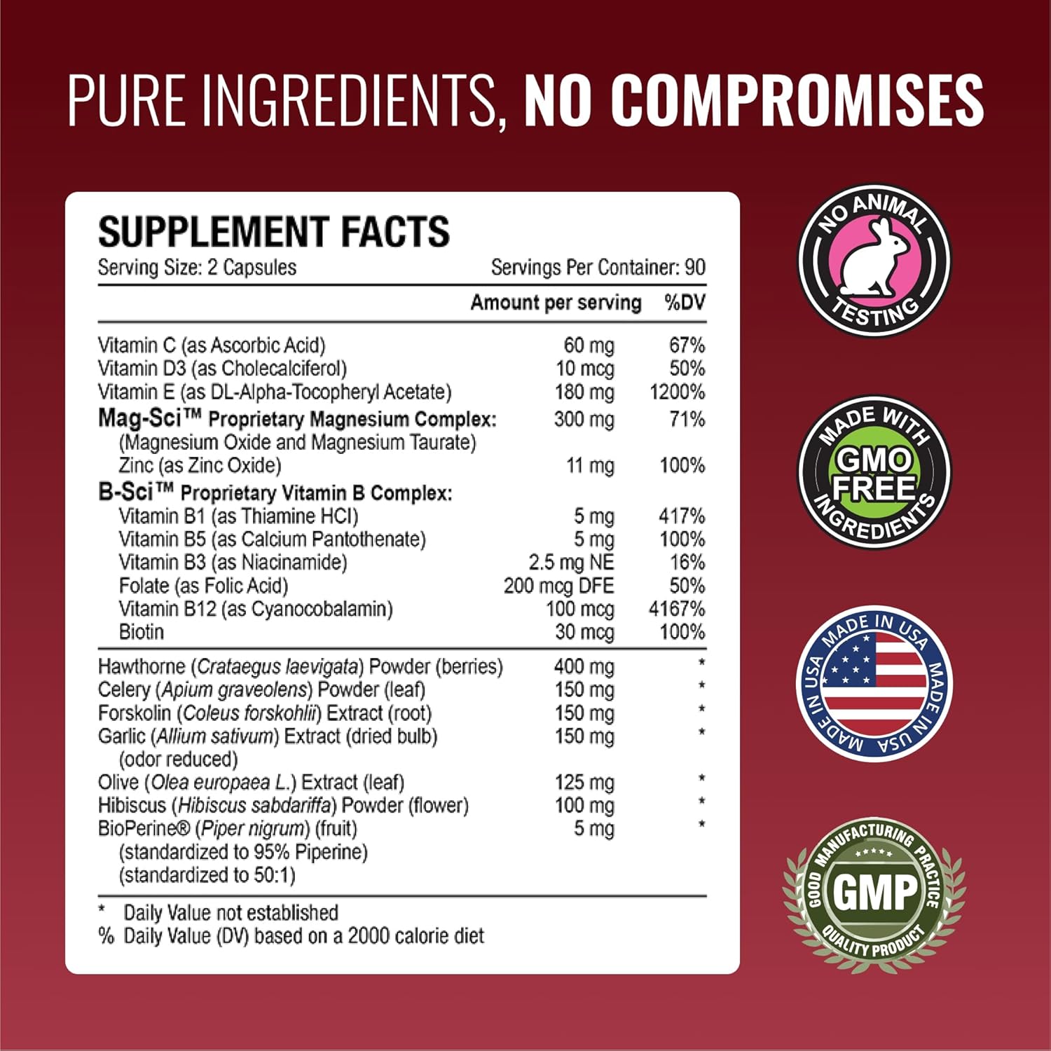 Approved Science Bloodsyl - Supports Blood Flow - Hawthorn Berry, Magnesium, BioPerine - Vegan - 180 Capsules - Pack of 2