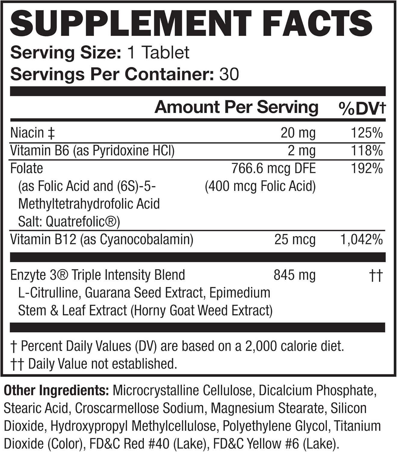 Enzyte3® Natural Male Enhancement Supplement for Energy and Endurance - L-Citrulline, Epimedium, Guarana Seed Extract, & Horny Goat Weed and More 30 Day Supply - 6 Pack Bundle