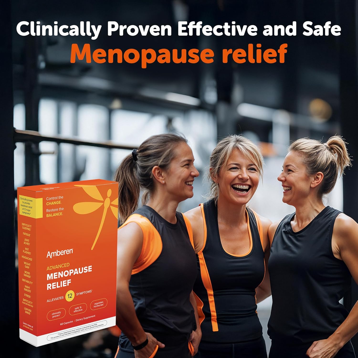 Amberen Menopause Supplements for Women, 60 Capsules, Clinically Shown to Help Support Hormone Balance, Multi-Symptom Relief from Hot Flashes, Night Sweats, Mood Swings & Low Energy