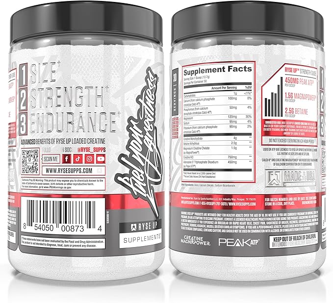 RYSE Loaded Creatine for Men & Women - Unflavored - Muscle Building Formula with 3 Forms of Electrolytes, Betaine Anhydrous and Peak ATP - Strength, Power & Endurance Support - 30 Servings