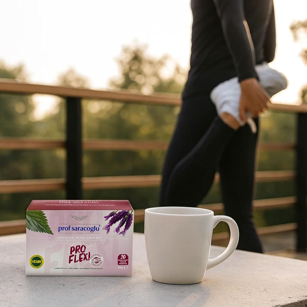 Prof Saracoglu 1 Box Pro-Flexi Herbal Tea – Caffeine-Free Herbal Infusion with Organic Nettle Leaf, Relaxing Bedtime Brew for Evening Routine, 20 Tea Bags in Resealable Box