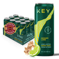 KEY Ketone Energy Drink - Sugar Free, 80mg Low Caffeine, All Natural, 11.5g Ketones, Long Lasting Energy, Green Tea & L-Theanine for Mental Focus, Ginger Lime (Pack of 12)