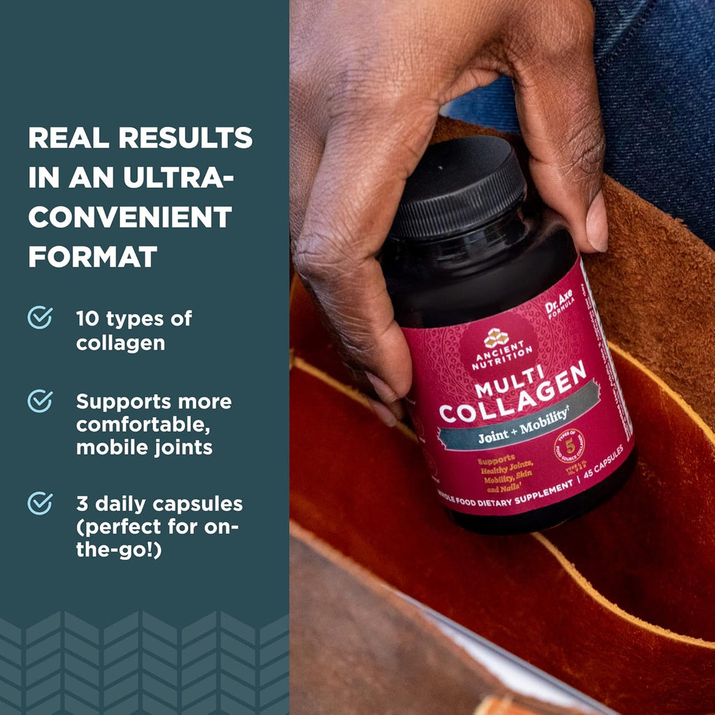 Ancient Nutrition Collagen Pills for Joint Support, Multi Collagen Capsules 90 Ct, Joint + Mobility, Supports Joints, Skin & Nails, Exercise Recovery, Paleo and Keto Friendly, Gluten Free