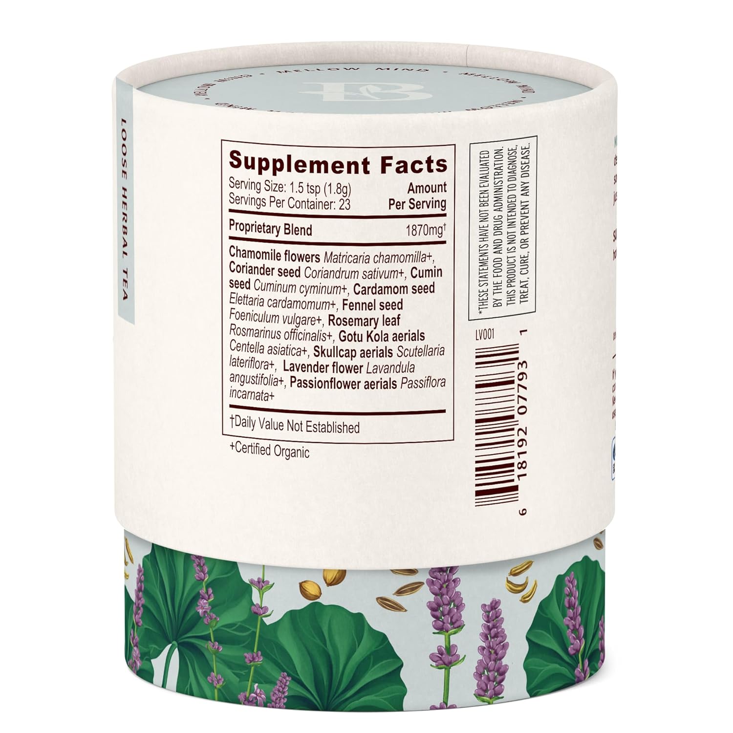 Banyan Botanicals Mellow Mind CCF Tea – Organic Lavender Chamomile Tea with Gotu Kola – Caffeine-Free Relaxation Tea for Stress Relief* – 1.5 oz. – Non-GMO Sustainably Sourced Herbal Loose Leaf Tea