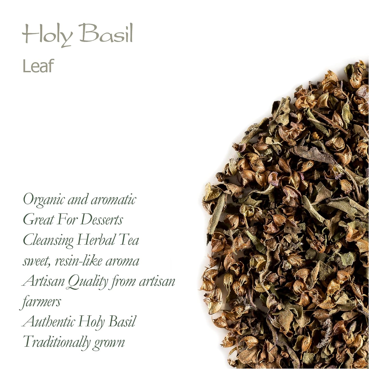 Tulsi Holy Basil Organic Tea - Sweet Green Delicacy - Herbal Thulasi or Tulasi - Holy Basil Herb Tea Organic Holy Basil Tea Organic Tulsi Tea Dried Tulsi Holy Basil Dried Tulsi Basil Holy