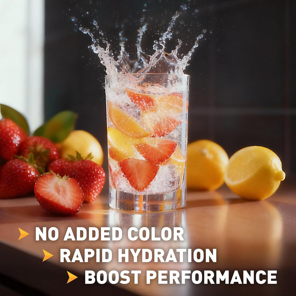 Body Fortress Electrolyte Powder Strawberry Lemonade - Rapid Hydration Drink Mix with 6 Essential Electrolytes & 3 B Vitamins - Sugar Free, Keto Friendly, No Color Added, Clear Hydration - 30 Servings