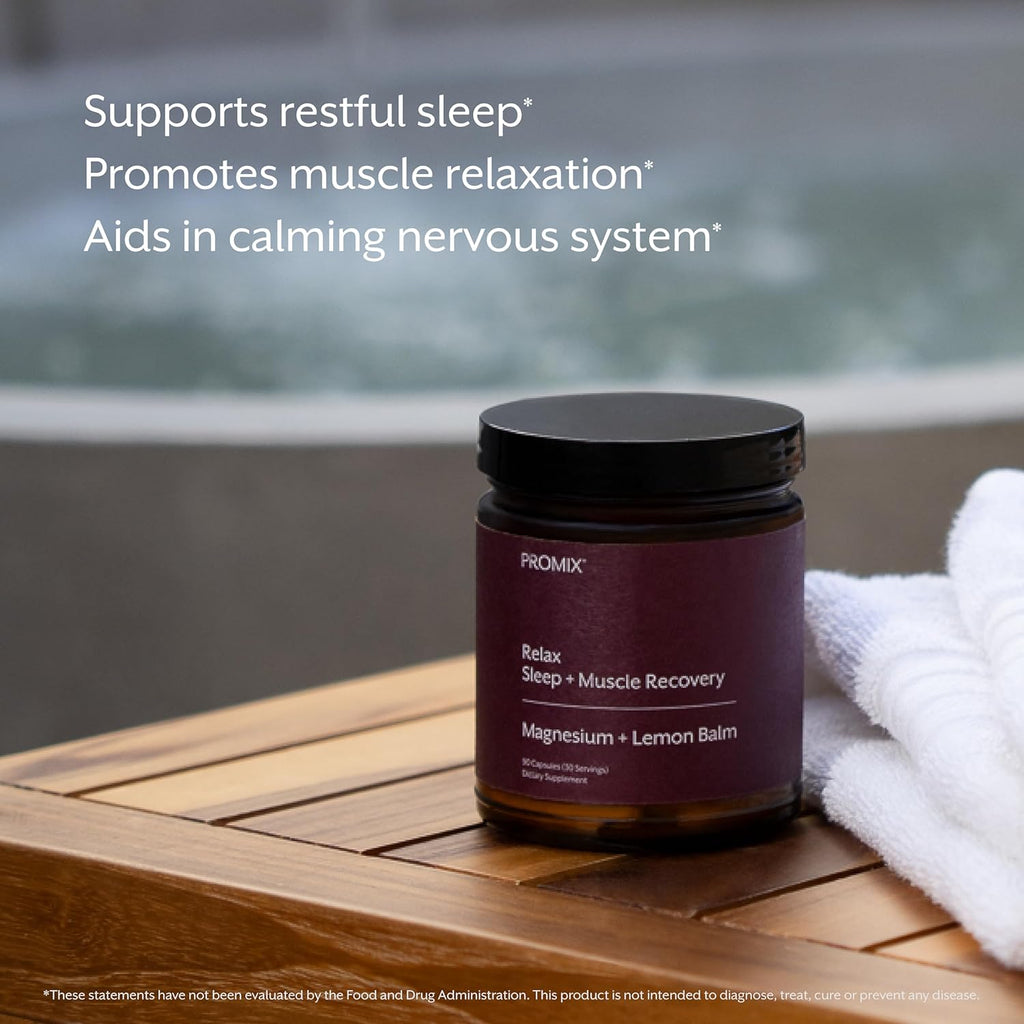 Promix Nutrition Relax | Sleep + Muscle Recovery | Magnesium + Lemon Balm - 90 Count Capsule