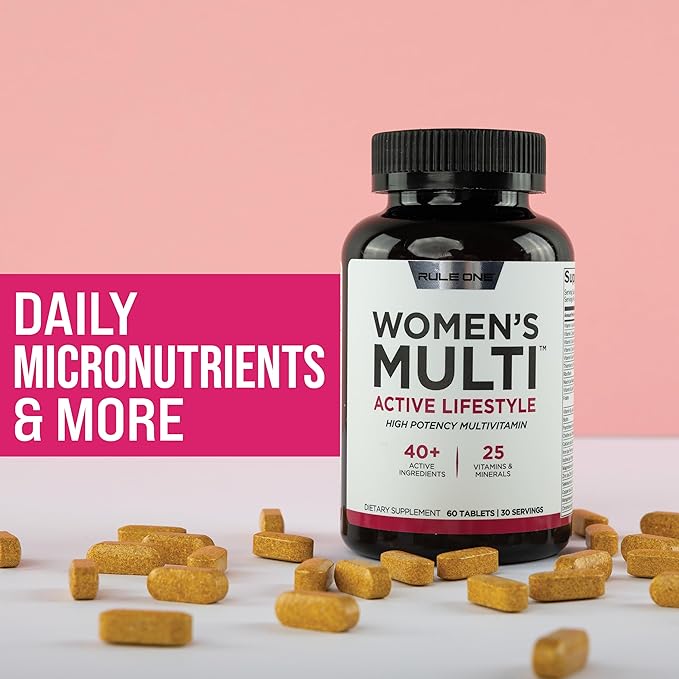 Rule 1 Women's Multi - Women's Daily Vitamins, Essential Minerals, Superfoods, and Botanical Extracts for Active Lifestyles and Wellness Support (60 Tablets, 30 Day Supply)