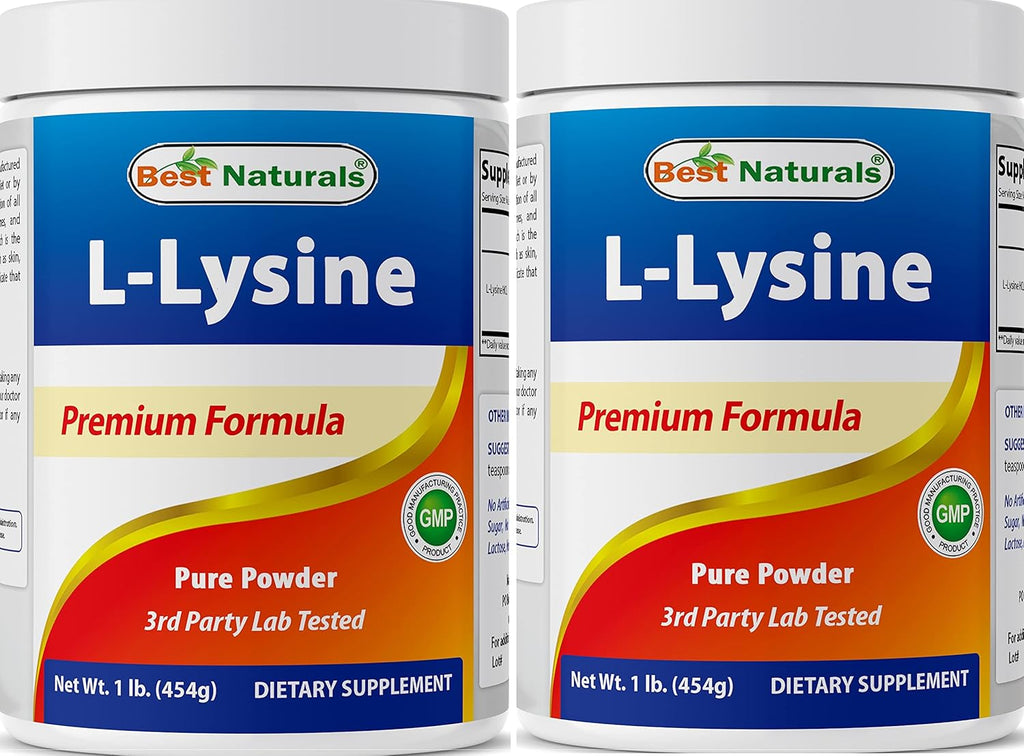 Best Naturals Lysine Powder, 1 Pound - 100% Pure (1 LB (Pack of 2))