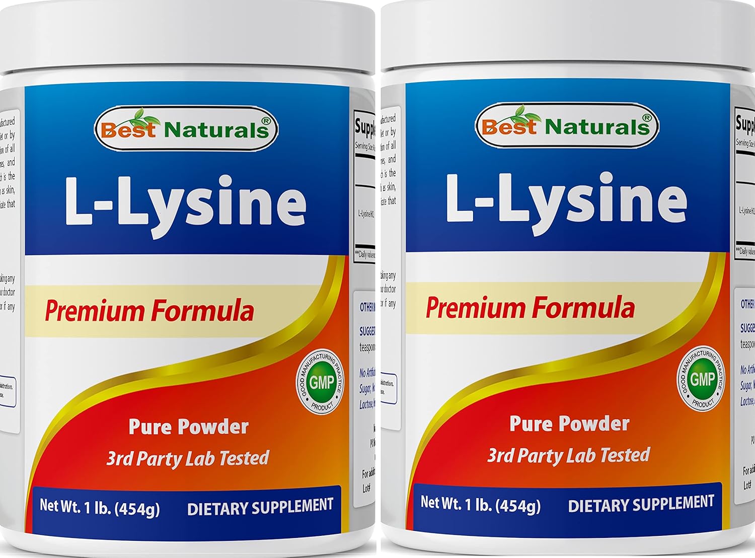 Best Naturals Lysine Powder, 1 Pound - 100% Pure (1 LB (Pack of 2))