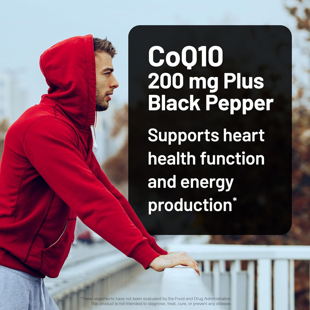 NatureWise CoQ10 200mg + Black Pepper Softgels - High Absorption Coenzyme Q10 + Black Pepper - Antioxidant for Heart Health + Cellular Energy - Vegan, Non-GMO, Gluten-Free - 90 Count[90-Day Supply]
