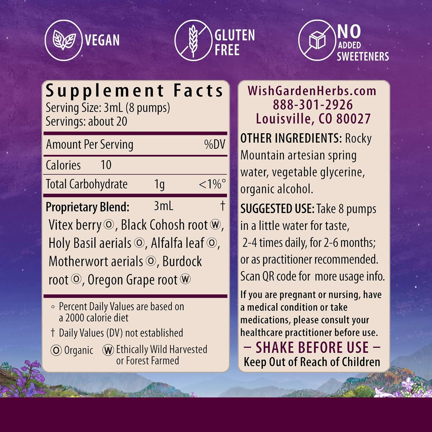 WishGarden Herbs Cycle Vitality I Follicular Phase - Plant-Based Herbal Supplement w/Vitex & Black Cohosh, Supports Optimal Estrogen Levels & Encourages Healthy Menstrual Cycles & Liver Function, 4oz