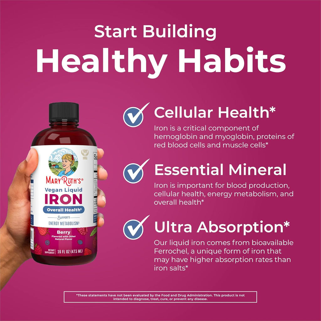 MaryRuth Organics Iron Supplement for Women Men & Kids