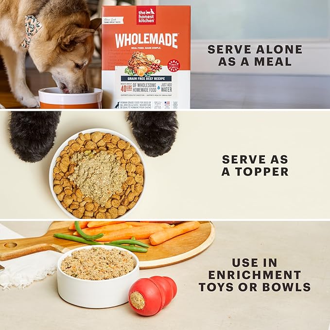 The Honest Kitchen Human Grade Wholemade™ Dehydrated Whole Grain Dog Food - Complete & Balanced Meal or Topper - Chicken 7 lb Box