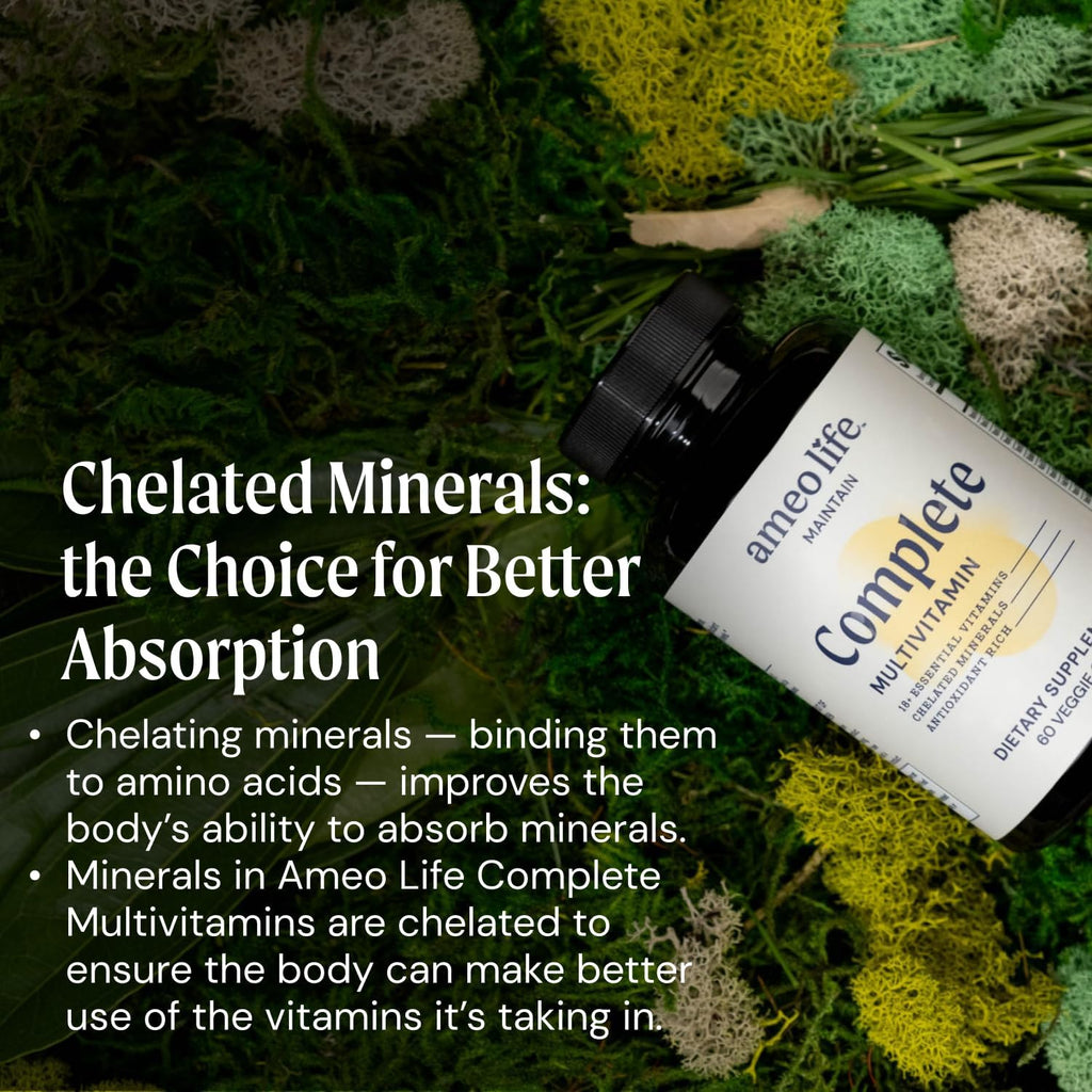 Daily Multivitamin for Adult Men & Women – Chelated Multivitamins with Zinc, Biotin, Iodine, Chromium, Manganese & Vitamins A, B6, B12, C, D, E – Complete Immune & Energy Support – 60 Capsules